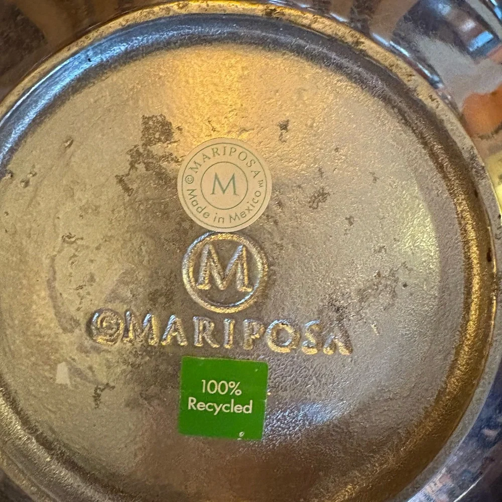 Mariposa Beaded Aluminum Bowl 11” Serving Bowl Made in Mexico Handcrafted